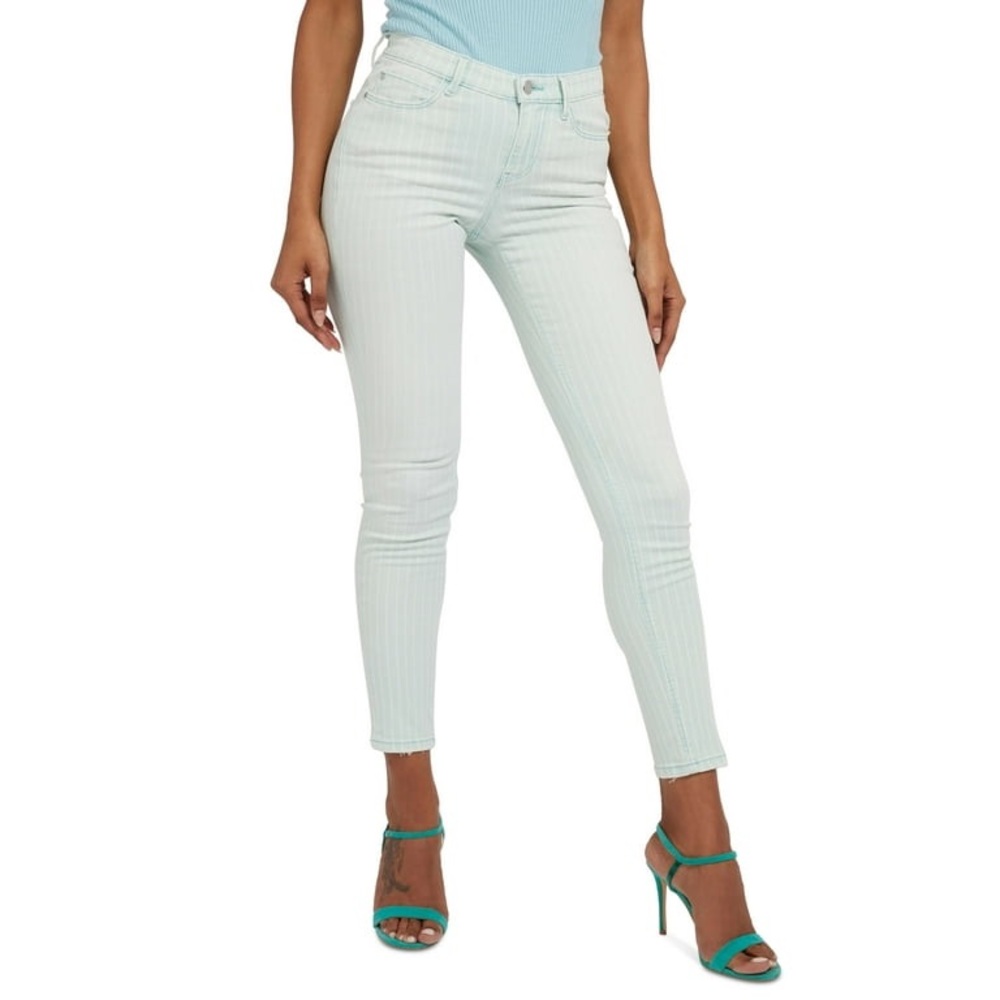 NWT Guess 1981 Striped Skinny Jeans American Star Aqua